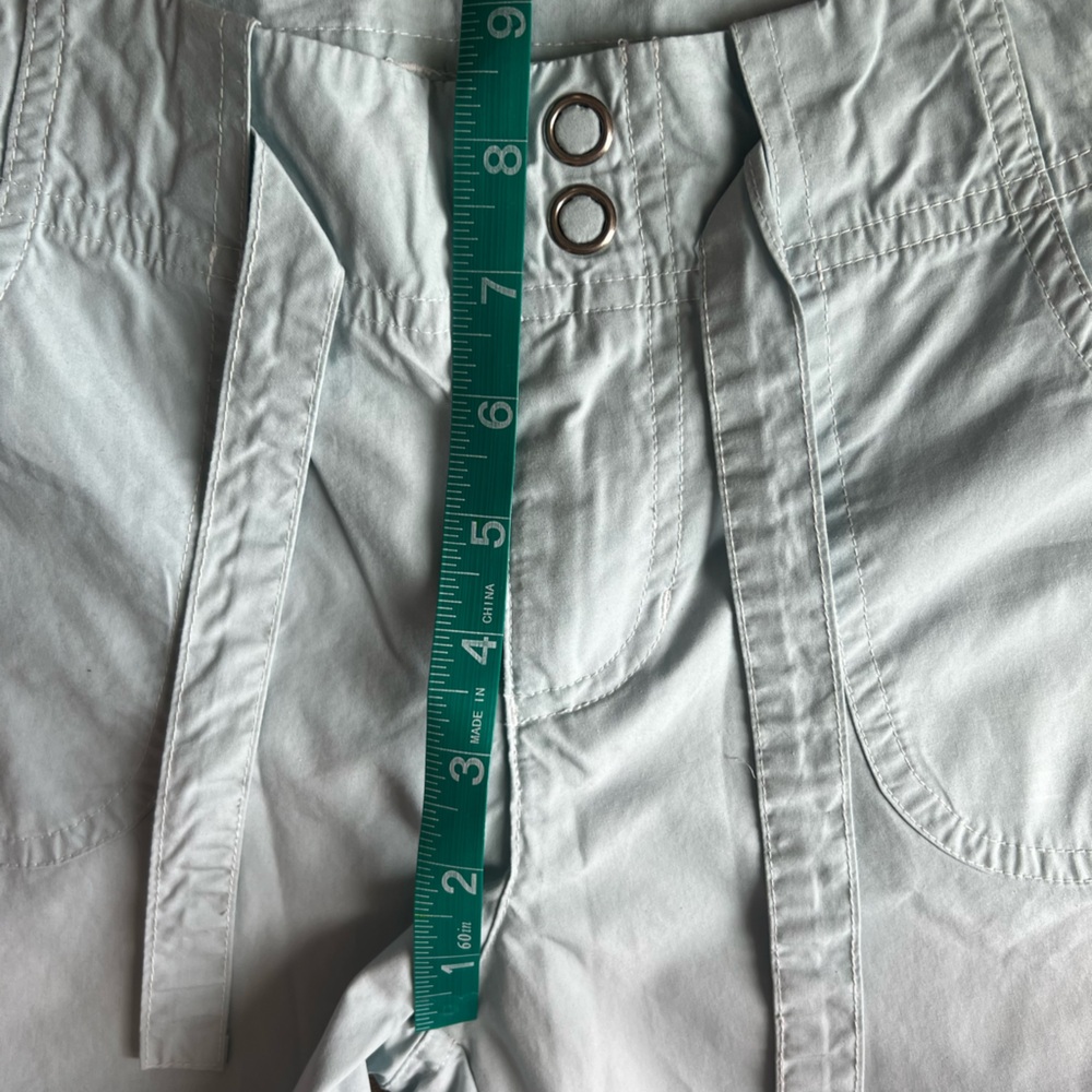 Prana Light Cotton Blue Cargo Pants small adjustable straps at ankle - Picture 8 of 14